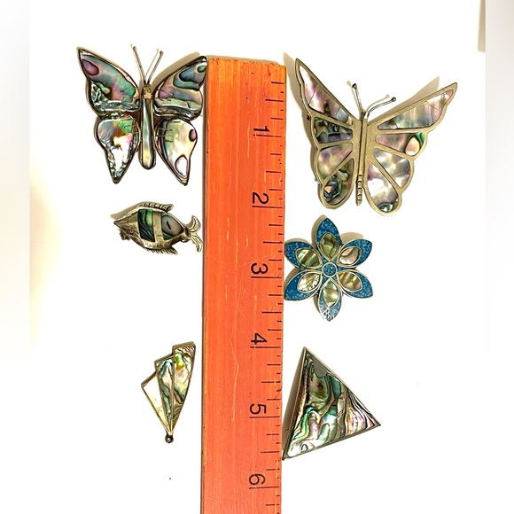 Lot of Abalone & Shell Brooches